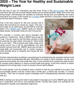 2020 The Year for Healthy and Sustainable Weight Loss - CRD