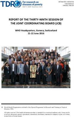 REPORT OF THE THIRTY-NINTH SESSION OF THE JOINT COORDINATING BOARD (JCB) - World Health Organization