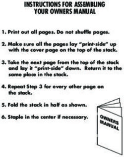 INSTRUCTIONS FOR ASSEMBLING YOUR OWNERS MANUAL