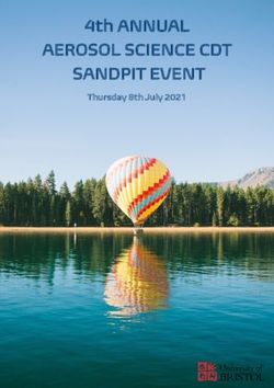 AEROSOL SCIENCE CDT SANDPIT EVENT - 4th ANNUAL Thursday 8th July 2021