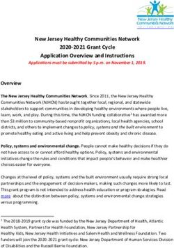 New Jersey Healthy Communities Network 2020-2021 Grant Cycle Application Overview and Instructions