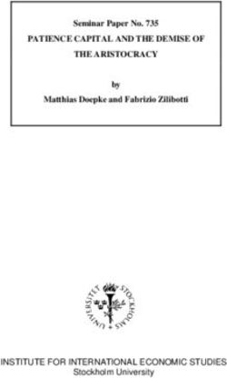 PATIENCE CAPITAL AND THE DEMISE OF THE ARISTOCRACY - INSTITUTE FOR INTERNATIONAL ECONOMIC STUDIES