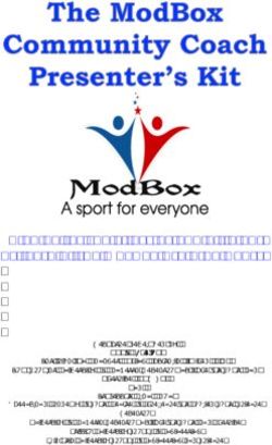 A guide for the effective and efficient delivery of the ModBox Training Course