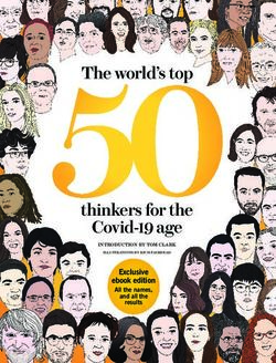 The world's top - thinkers for the Covid-19 age Exclusive ebook edition All the names, and all the - Prospect ...