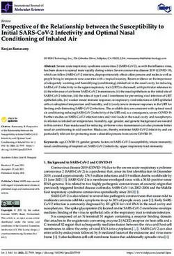 PERSPECTIVE OF THE RELATIONSHIP BETWEEN THE SUSCEPTIBILITY TO INITIAL SARS-COV-2 INFECTIVITY AND OPTIMAL NASAL CONDITIONING OF INHALED AIR - MDPI