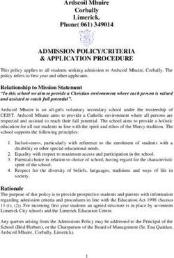 ADMISSION POLICY/CRITERIA & APPLICATION PROCEDURE