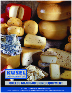 CHEESE MANUFACTURING EQUIPMENT