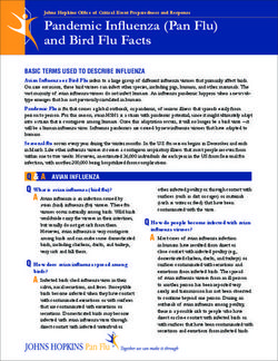 Pandemic Influenza (Pan Flu) and Bird Flu Facts