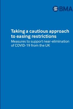 Taking a cautious approach to easing restrictions - Measures to support near-elimination of COVID-19 from the UK - BMA