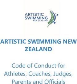 ARTISTIC SWIMMING NEW ZEALAND - Code of Conduct for Athletes, Coaches, Judges, Parents and Officials