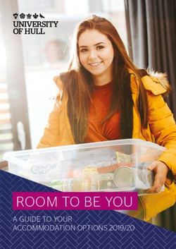 ROOM TO BE YOU A GUIDE TO YOUR ACCOMMODATION OPTIONS 2019/20 - University of Hull