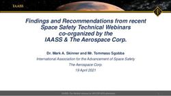 Findings and Recommendations from recent Space Safety Technical Webinars co-organized by the IAASS & The Aerospace Corp.