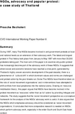 NGOs, advocacy and popular protest: a case study of Thailand - Preecha Dechalert Summary - Core