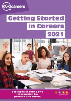 Getting Started in Careers 2021 - Decisions in Year 8 or 9 Information for parents and carers - HONLEY HIGH SCHOOL