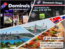 DP Eurasia N.V. 2018 Trading Update - Group Breakfast/Lunch