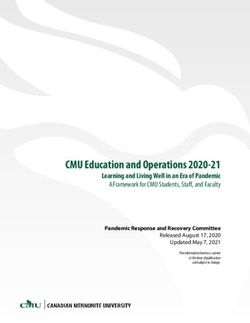 CMU Education and Operations 2020-21 - Learning and Living Well in an Era of Pandemic A Framework for CMU Students, Staff, and Faculty - Canadian ...