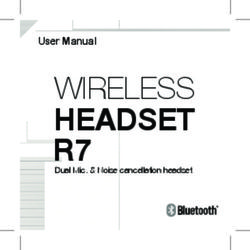 WIRELESS HEADSET R7 User Manual
