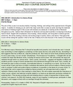 SPRING 2021 COURSE DESCRIPTIONS - SIUE