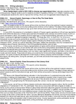 English Department Course Descriptions (Updated 8/3/2020)- Fall 2020 www.ksu.eduenglish/courses - Kansas State University