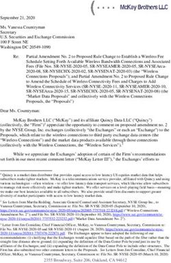 September 21, 2020 Ms. Vanessa Countryman Secretary U.S. Securities and Exchange Commission 100 F Street NE Washington DC 20549-1090