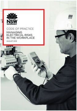 CODE OF PRACTICE MANAGING ELECTRICAL RISKS IN THE WORKPLACE - AUGUST 2019