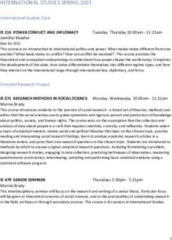 INTERNATIONAL STUDIES SPRING 2021