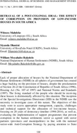 BETRAYAL OF A POST-COLONIAL IDEAL: THE EFFECT OF CORRUPTION ON PROVISION OF LOW-INCOME HOUSES IN SOUTH AFRICA - DergiPark
