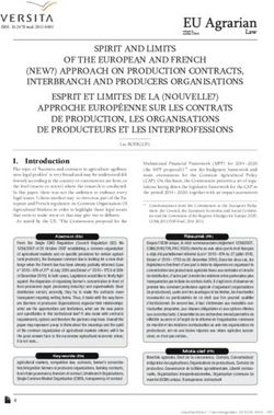 SPIRIT AND LIMITS OF THE EUROPEAN AND FRENCH (NEW?) APPROACH ON PRODUCTION CONTRACTS, INTERBRANCH AND PRODUCERS ORGANISATIONS ESPRIT ET LIMITES DE ...