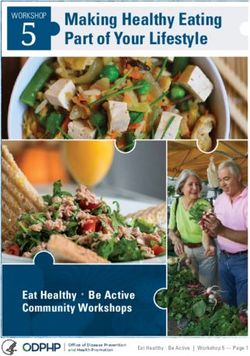 Part of Your Lifestyle - WORKSHOP 5 Making Healthy Eating - Eat Healthy Be Active - Office of ...