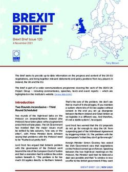 BREXIT BRIEF Brexit Brief Issue 120 - 4 November 2021 - IIEA