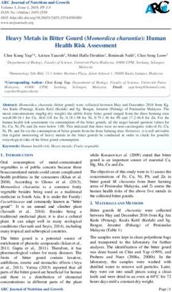Heavy Metals in Bitter Gourd (Momordica charantia): Human Health Risk Assessment - ARC Journals