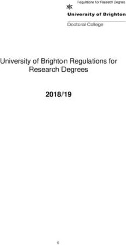 University of Brighton Regulations for Research Degrees 2018/19 - Regulations for Research Degrees
