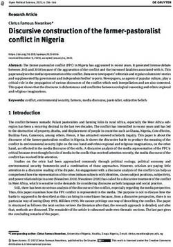 Discursive construction of the farmer-pastoralist conflict in Nigeria