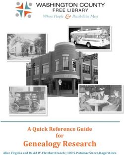 Genealogy Research A Quick Reference Guide for - Alice Virginia and David W. Fletcher Branch | 100 S. Potomac Street, Hagerstown