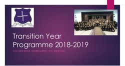 Transition Year Programme 2018-2019 - COLÁISTE BRÍDE, ENNISCORTHY, CO. WEXFORD