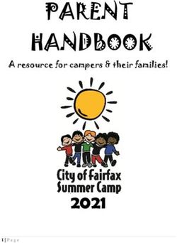 PARENT HANDBOOK 2021 - A resource for campers & their families! - City of Fairfax