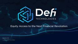 Equity Access to the Next Financial Revolution - September 2021 Confidential Defi Technologies