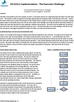 IEC 61511 Implementation The Execution Challenge