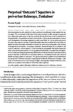 Perpetual 'Outcasts'? Squatters in peri-urban Bulawayo, Zimbabwe1 - Brill
