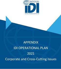 APPENDIX IDI OPERATIONAL PLAN - 2021 Corporate and Cross-Cutting Issues