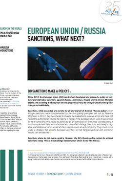 EUROPEAN UNION / RUSSIA - SANCTIONS, WHAT NEXT? - Institut Jacques Delors