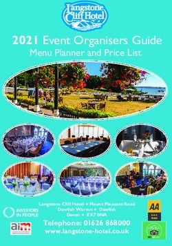 2021 Event Organisers Guide - Menu Planner and Price List - Telephone: 01626 868000