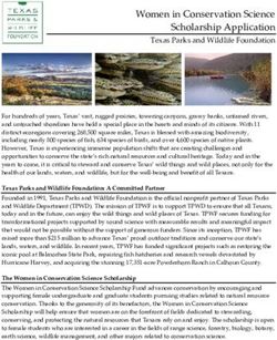 Women in Conservation Science Scholarship Application