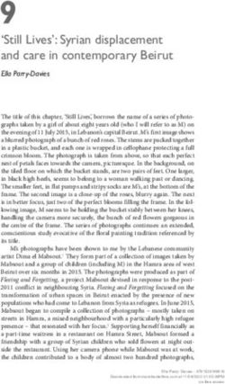 9 'Still Lives': Syrian displacement and care in contemporary Beirut - Performing care: New perspectives on socially