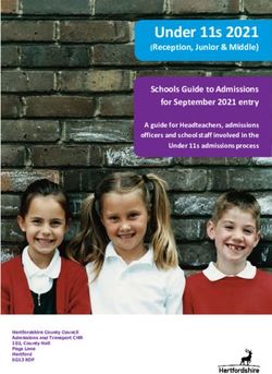 Under 11s 2021 (Reception, Junior & Middle) Schools Guide to Admissions for September 2021 entry - Pixmore Junior School