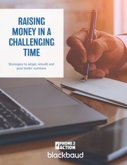 RAISING MONEY IN A CHALLENGING TIME - Strategies to adapt, rebuild and post better numbers - Phone2Action