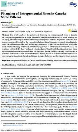 Financing of Entrepreneurial Firms in Canada: Some Patterns - MDPI
