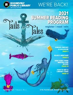 SUMMER READING PROGRAM - 2021 WE'RE BACK! - Roosevelt Public Library