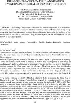 THE ARCHIMEDEAN SCREW-PUMP: A NOTE ON ITS INVENTION AND THE DEVELOPMENT OF THE THEORY