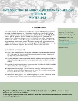 INTRODUCTION TO AFRICAN AMERICAN AND AFRICAN STUDIES II WINTER 2021